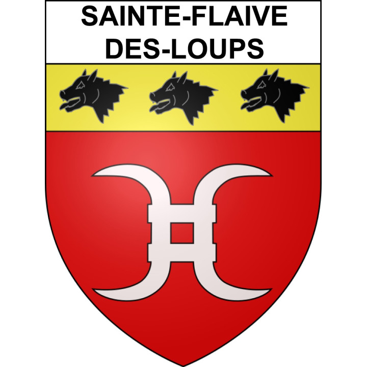 Pegatinas escudo de armas de Sainte-Flaive-des-Loups adhesivo de la etiqueta engomada