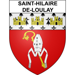 Pegatinas escudo de armas de Saint-Hilaire-de-Loulay adhesivo de la etiqueta engomada