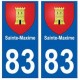 83 Sainte-Maxime autocollant plaque immatriculation ville