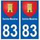 83 Sainte-Maxime autocollant plaque immatriculation ville