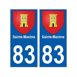 83 Sainte-Maxime autocollant plaque immatriculation ville