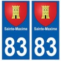 83 Sainte-Maxime placa etiqueta de registro de la ciudad