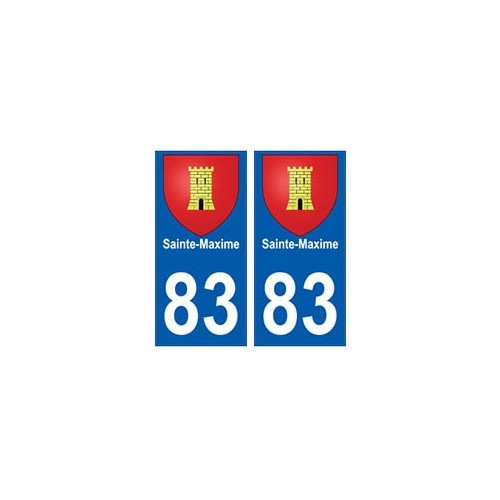 83 Sainte-Maxime autocollant plaque immatriculation ville