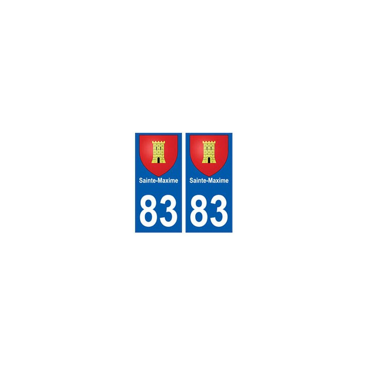 83 Sainte-Maxime autocollant plaque immatriculation ville