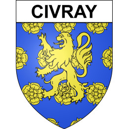 Pegatinas escudo de armas de Civray adhesivo de la etiqueta engomada