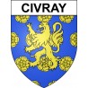Pegatinas escudo de armas de Civray adhesivo de la etiqueta engomada
