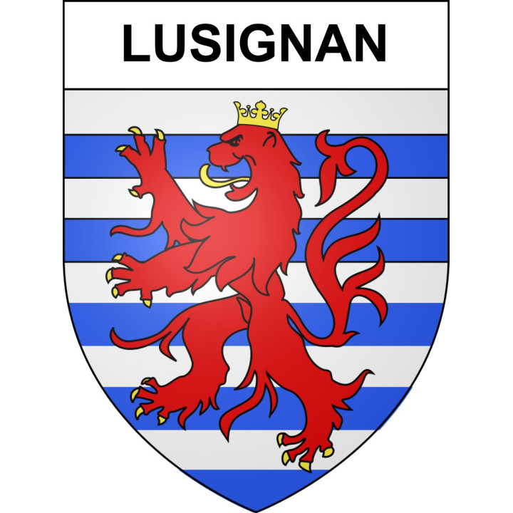 Lusignan 86 ville sticker blason écusson autocollant adhésif