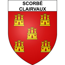 Stickers coat of arms Scorbé-Clairvaux adhesive sticker