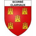 Pegatinas escudo de armas de Scorbé-Clairvaux adhesivo de la etiqueta engomada