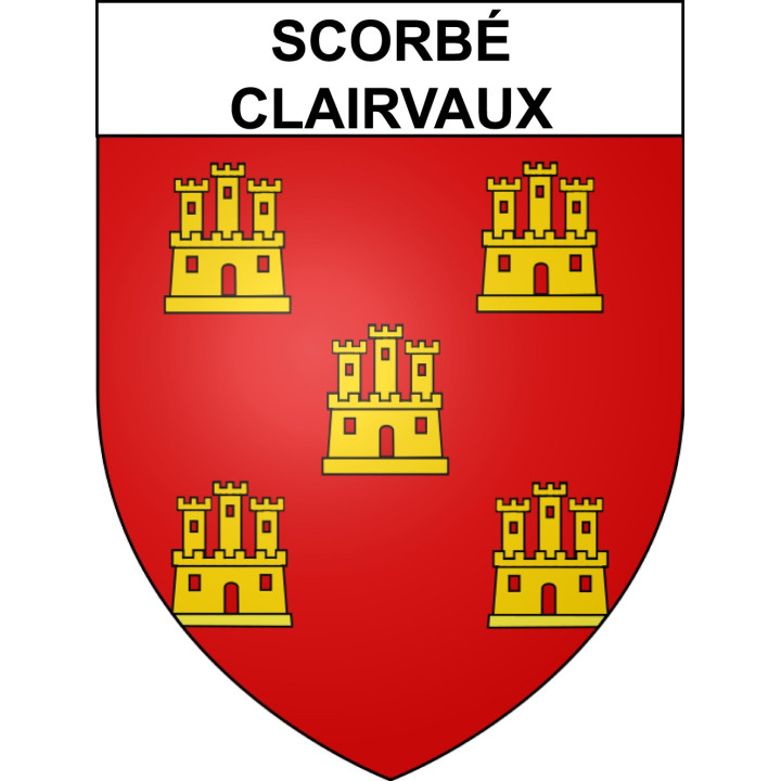 Scorbé-Clairvaux 86 ville sticker blason écusson autocollant adhésif
