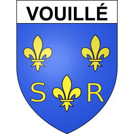 Vouillé 86 ville sticker blason écusson autocollant adhésif