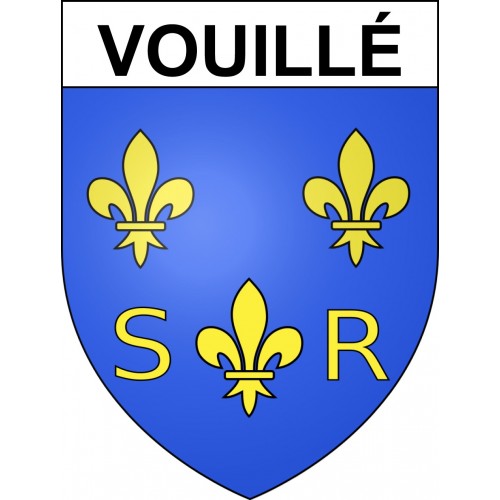 Pegatinas escudo de armas de Vouillé adhesivo de la etiqueta engomada