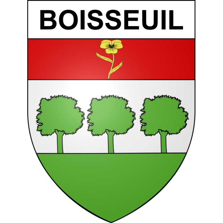 Pegatinas escudo de armas de Boisseuil adhesivo de la etiqueta engomada