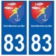 83 Saint-Mandrier-sur-Mer autocollant plaque immatriculation ville