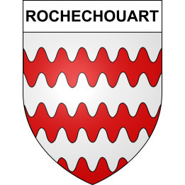 Pegatinas escudo de armas de Rochechouart adhesivo de la etiqueta engomada