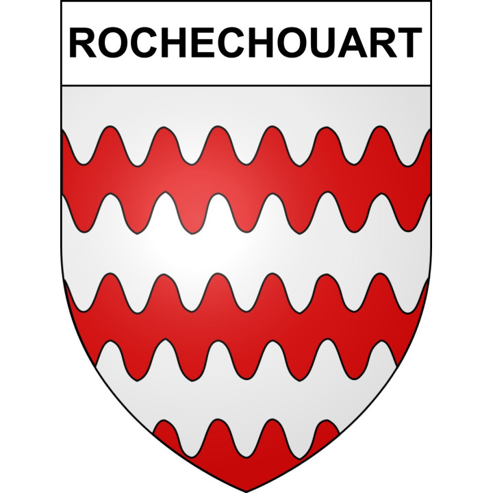 Pegatinas escudo de armas de Rochechouart adhesivo de la etiqueta engomada