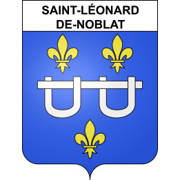 Pegatinas escudo de armas de Saint-Léonard-de-Noblat adhesivo de la etiqueta engomada