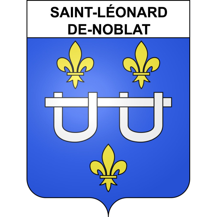 Pegatinas escudo de armas de Saint-Léonard-de-Noblat adhesivo de la etiqueta engomada