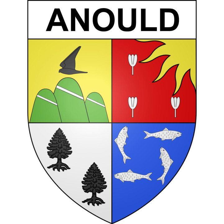 Pegatinas escudo de armas de Anould adhesivo de la etiqueta engomada