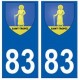 83 Saint-Tropez autocollant plaque immatriculation ville