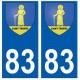83 Saint-Tropez autocollant plaque immatriculation ville