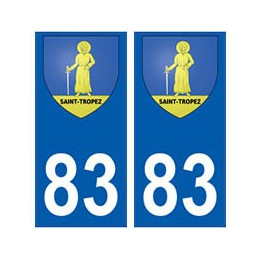 83 Saint-Tropez autocollant plaque immatriculation ville