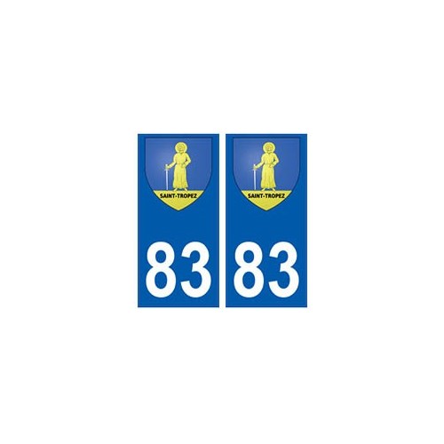 83 Saint-Tropez autocollant plaque immatriculation ville