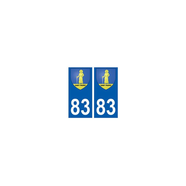 83 Saint-Tropez autocollant plaque immatriculation ville