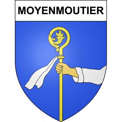 Pegatinas escudo de armas de Moyenmoutier adhesivo de la etiqueta engomada