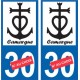 Autocollant plaque auto croix camarguaise Camargue logo 2 numéro département