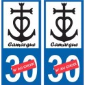 Etiqueta engomada de la placa del auto de anclaje de la Camarga número de departamento elección