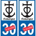 Sticker plate auto anchor Camargue number department choice