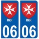06 Biot blason autocollant plaque ville