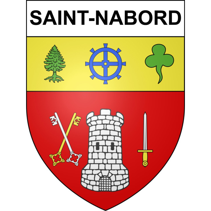 Pegatinas escudo de armas de Saint-Nabord adhesivo de la etiqueta engomada