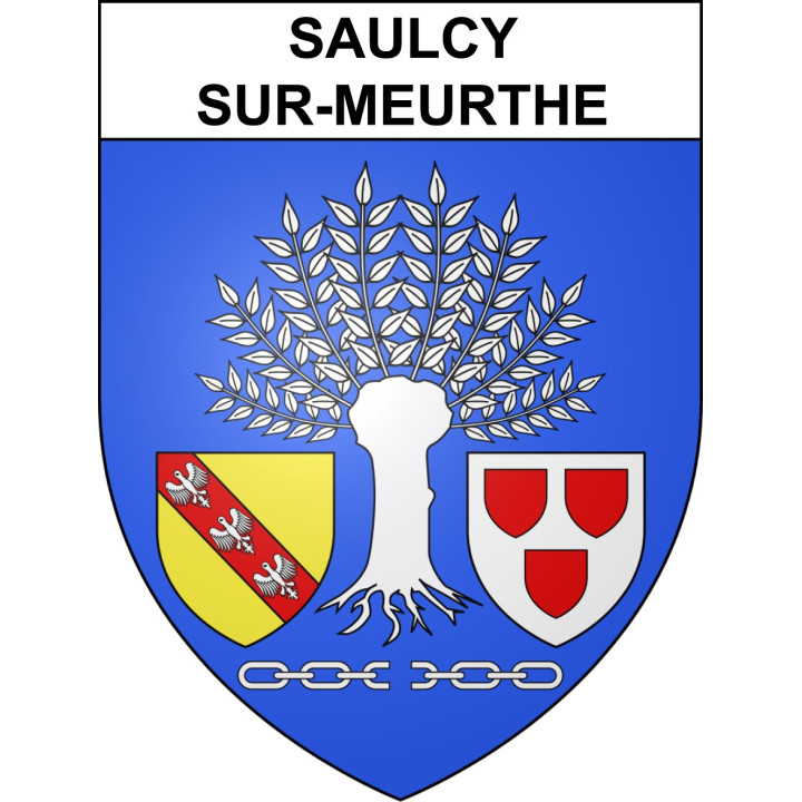 Pegatinas escudo de armas de Saulcy-sur-Meurthe adhesivo de la etiqueta engomada