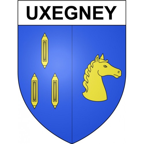 Pegatinas escudo de armas de Uxegney adhesivo de la etiqueta engomada