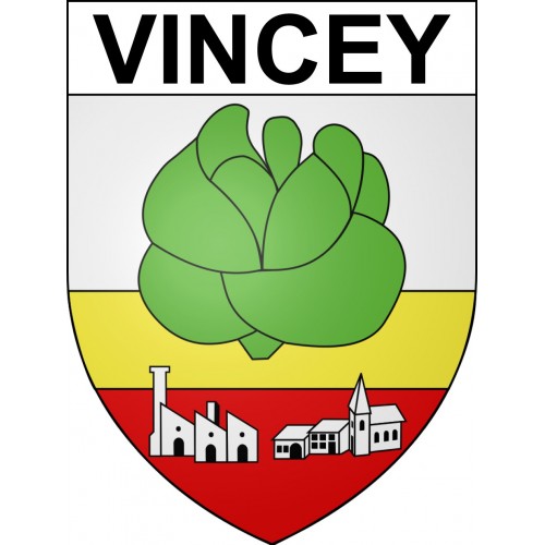 Vincey 88 ville sticker blason écusson autocollant adhésif