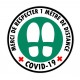Garder les distances 1 mètres entre deux personnes logo 3 autocollant sticker stop virus coronavirus covid