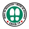 Garder les distances 1 mètres entre deux personnes logo 3 autocollant sticker stop virus coronavirus covid