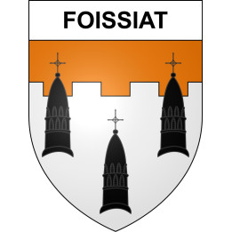Pegatinas escudo de armas de Foissiat adhesivo de la etiqueta engomada