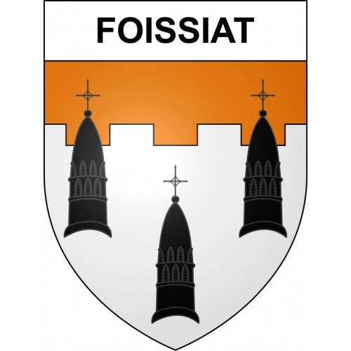 Pegatinas escudo de armas de Foissiat adhesivo de la etiqueta engomada