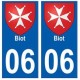06 Biot blason autocollant plaque ville