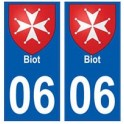 06 Biot blason autocollant plaque ville