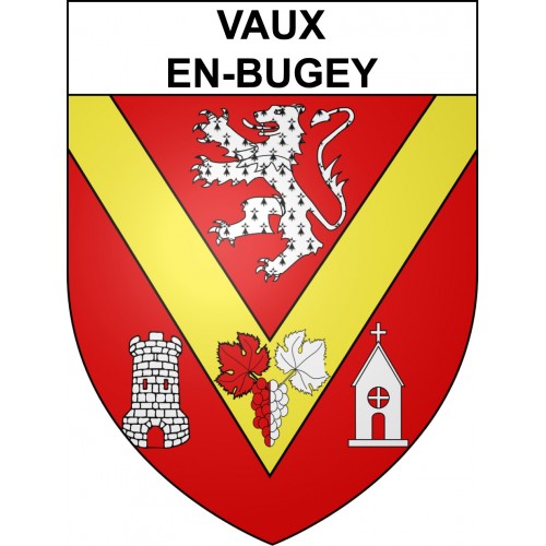 Vaux-en-Bugey 01 ville sticker blason écusson autocollant adhésif