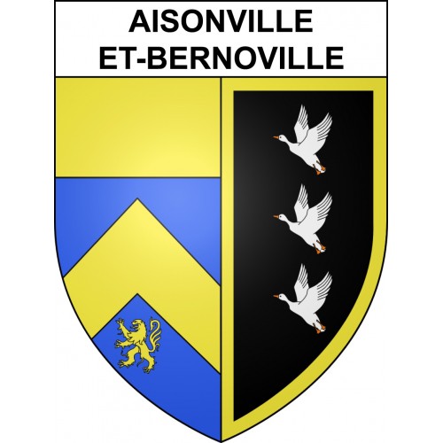 Pegatinas escudo de armas de Aisonville-et-Bernoville adhesivo de la etiqueta engomada