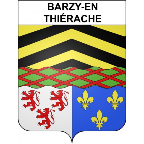 Barzy-en-Thiérache 02 ville sticker blason écusson autocollant adhésif