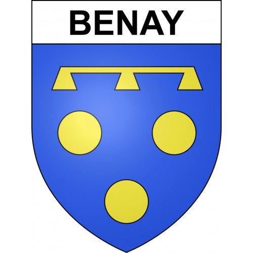Pegatinas escudo de armas de Benay adhesivo de la etiqueta engomada