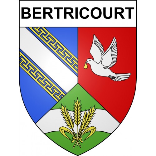 Pegatinas escudo de armas de Bertricourt adhesivo de la etiqueta engomada
