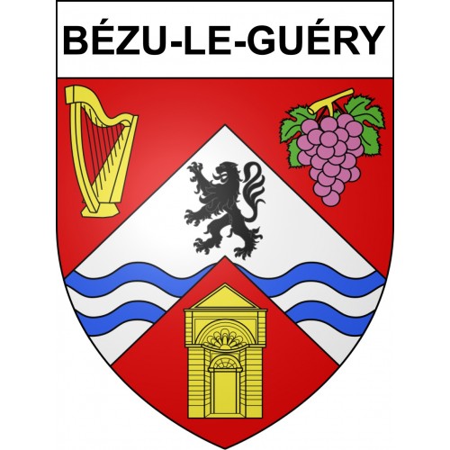 Bézu-le-Guéry 02 ville sticker blason écusson autocollant adhésif