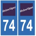 74 Haute Savoie aufkleber platte